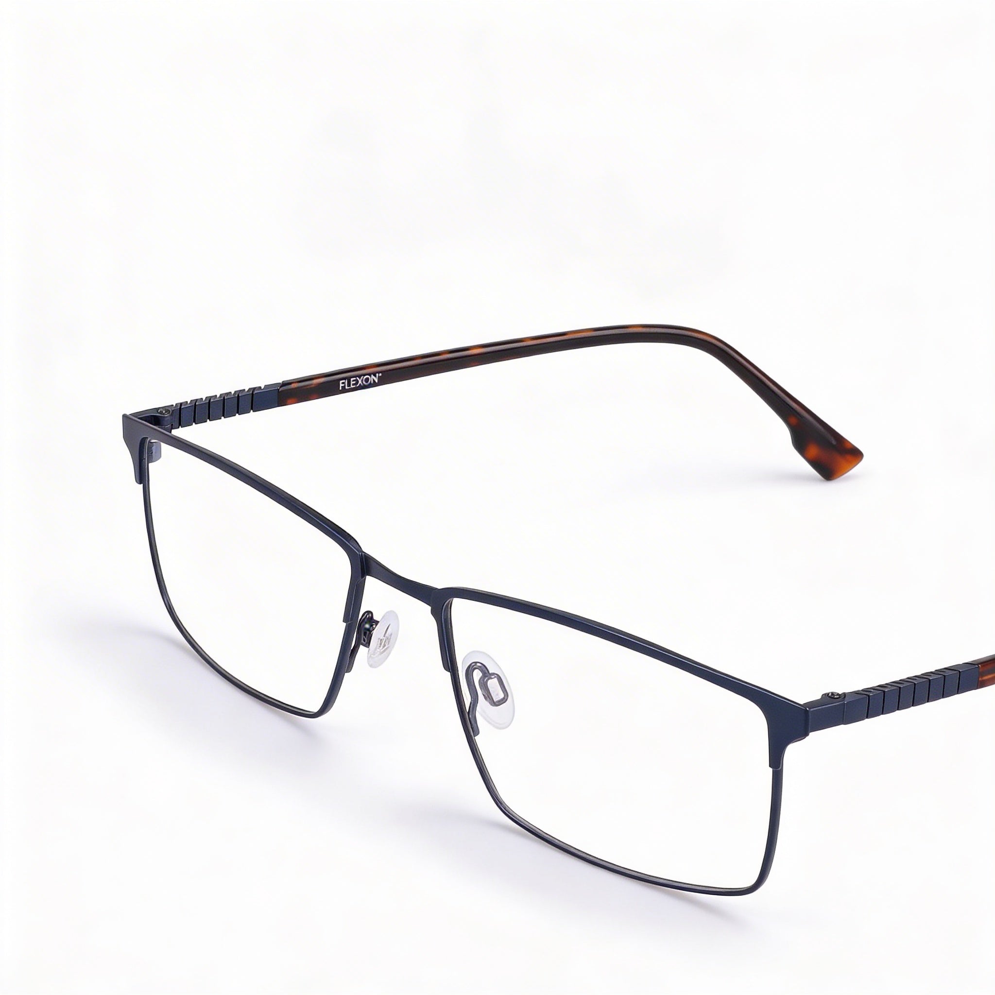 Flexon E1129 Unisex Eyewear with Matte Navy Acetate Frame, Non-Polarized Polycarbonate Lenses, Lens Width 59mm, Photo 2