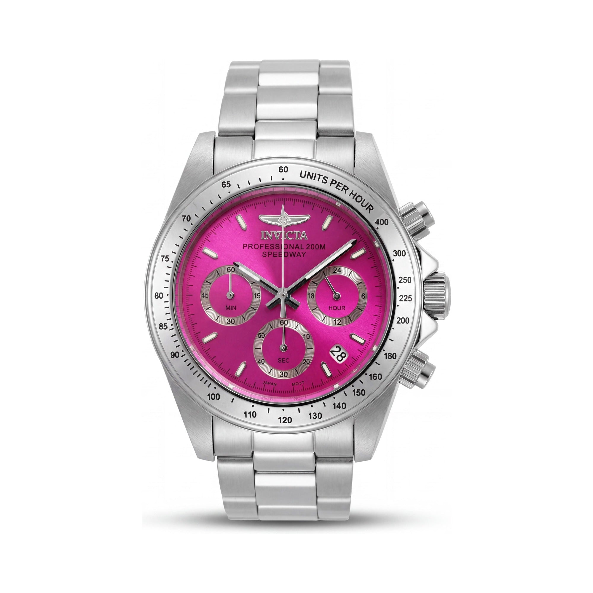 Reloj Invicta Speedway Cronógrafo Movimiento de Cuarzo Resistente al Agua Unisex Rosa Plateado, Photo 1