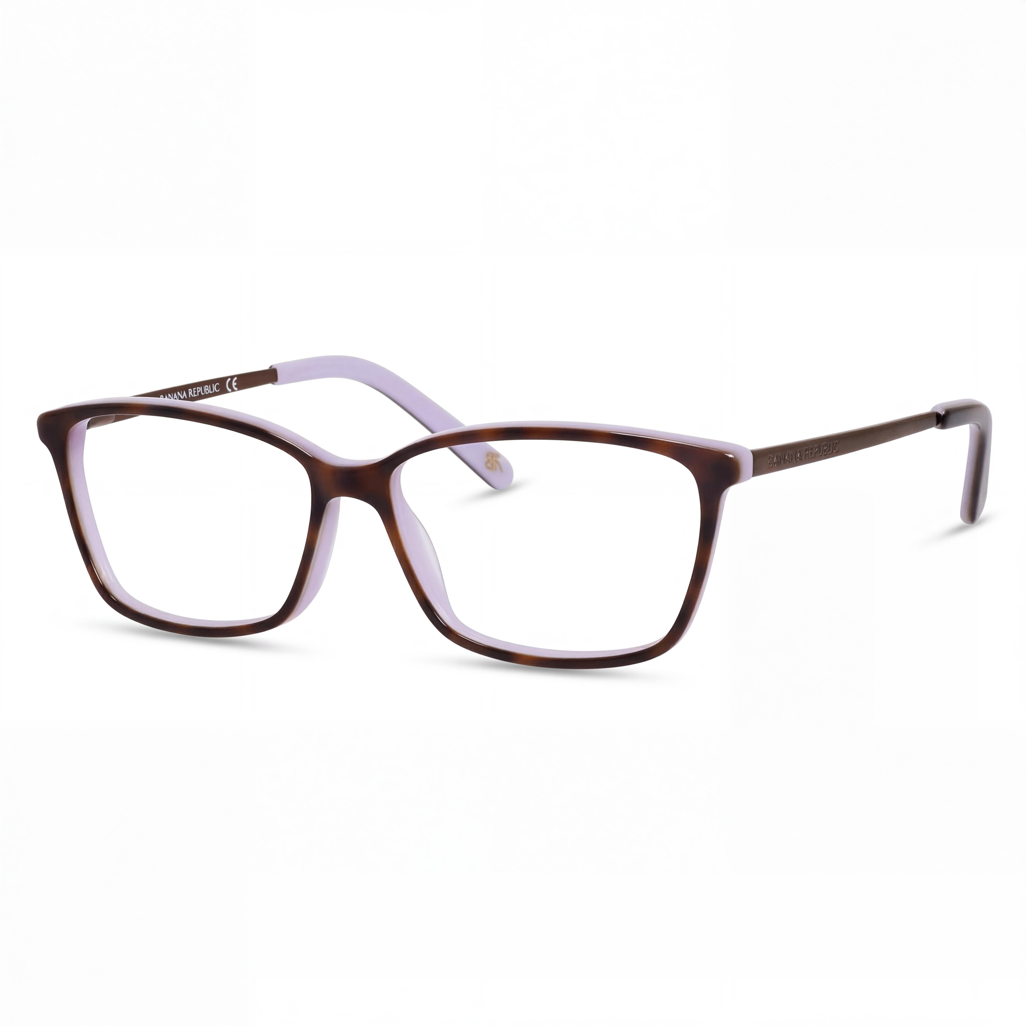 BANANA REPUBLIC Men's Cate/N Eyeglasses, Plastic Havana Violet Frame, 51mm Lens Width, Photo 1