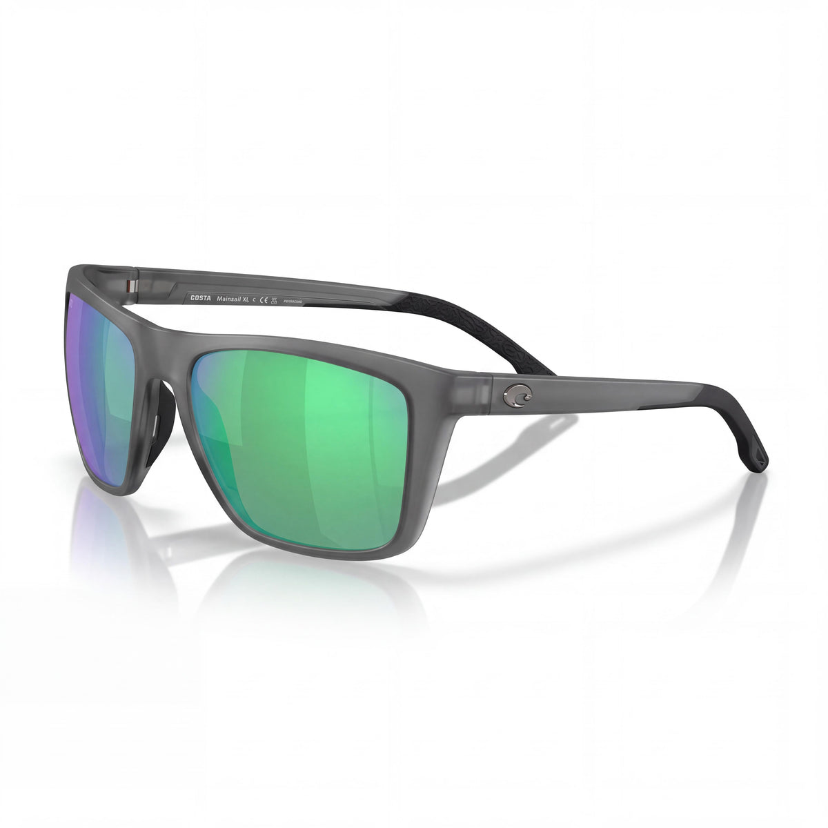 Costa Del Mar Mainsail XL Men's Matte Grey Smoke Green Mirror Polarized 580 Glass UV Protected Sunglasses 59mm, Photo 1