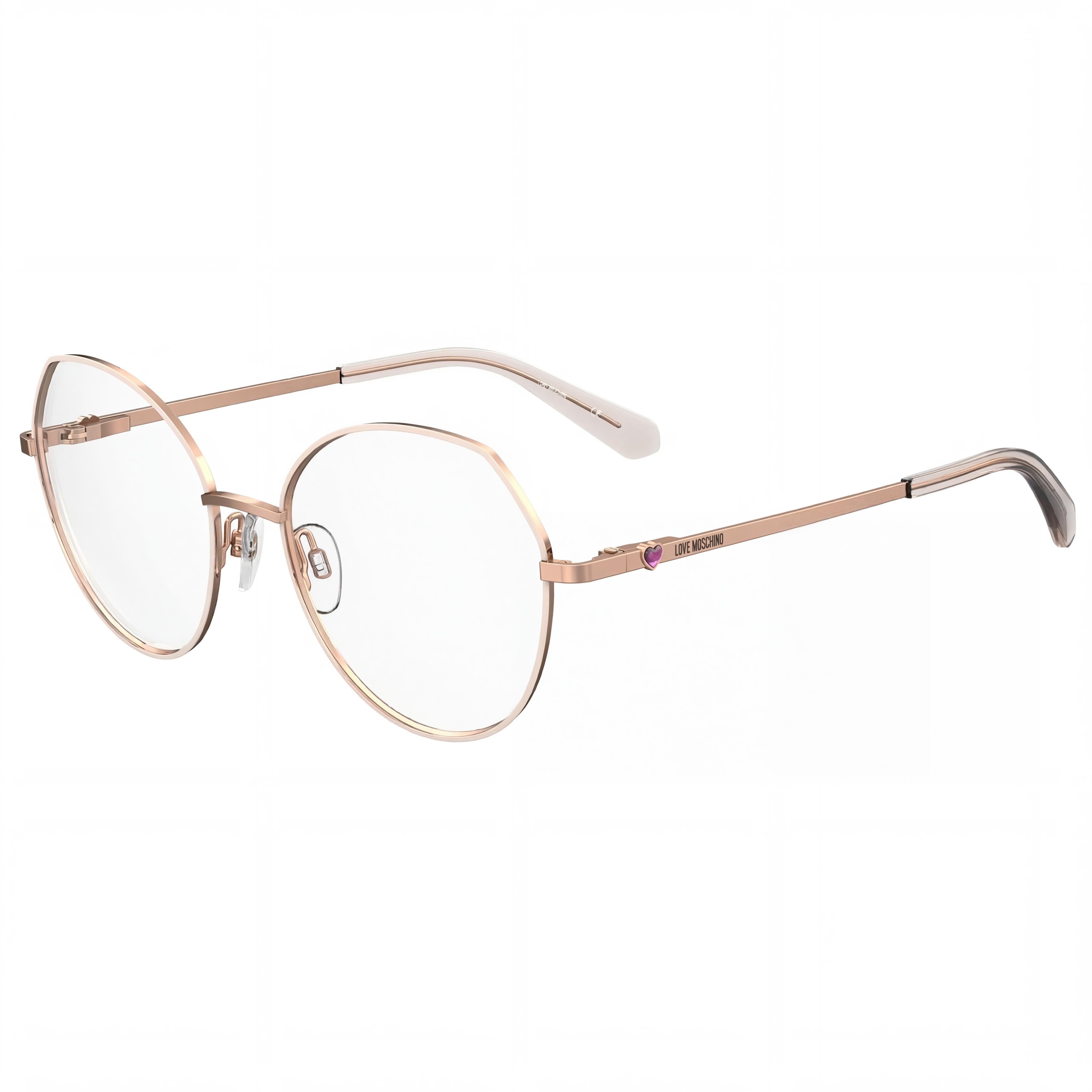 Gafas Casuales Love Moschino para Mujer, Montura Metálica y Lentes de Plástico, Cobre Dorado Nude, Talla 55-18-140mm, Photo 1