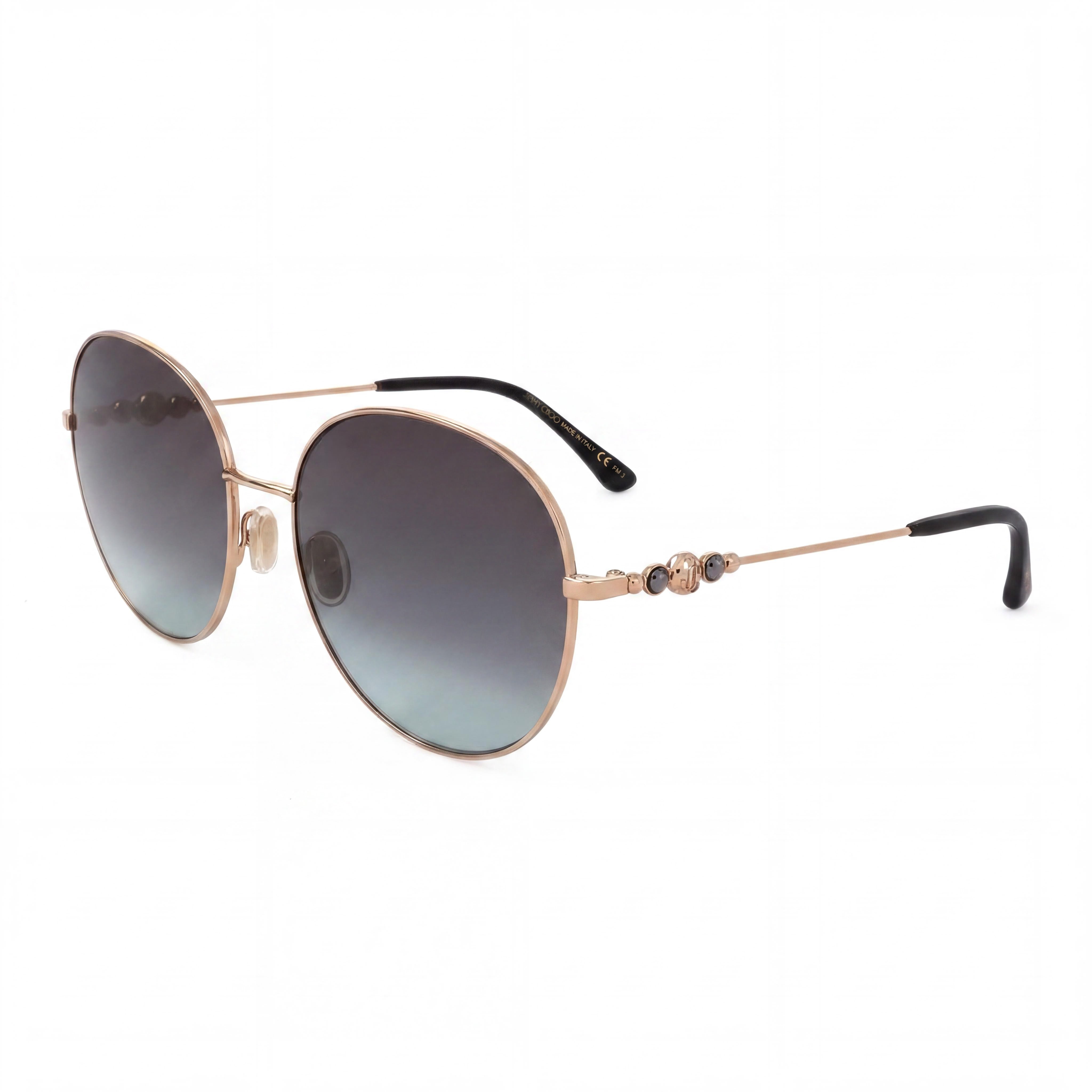 Jimmy Choo Lightweight Women's Gold Green Alloy Steel Non-Polarized Sunglasses with 100% UV Protection 60mm, Photo 1