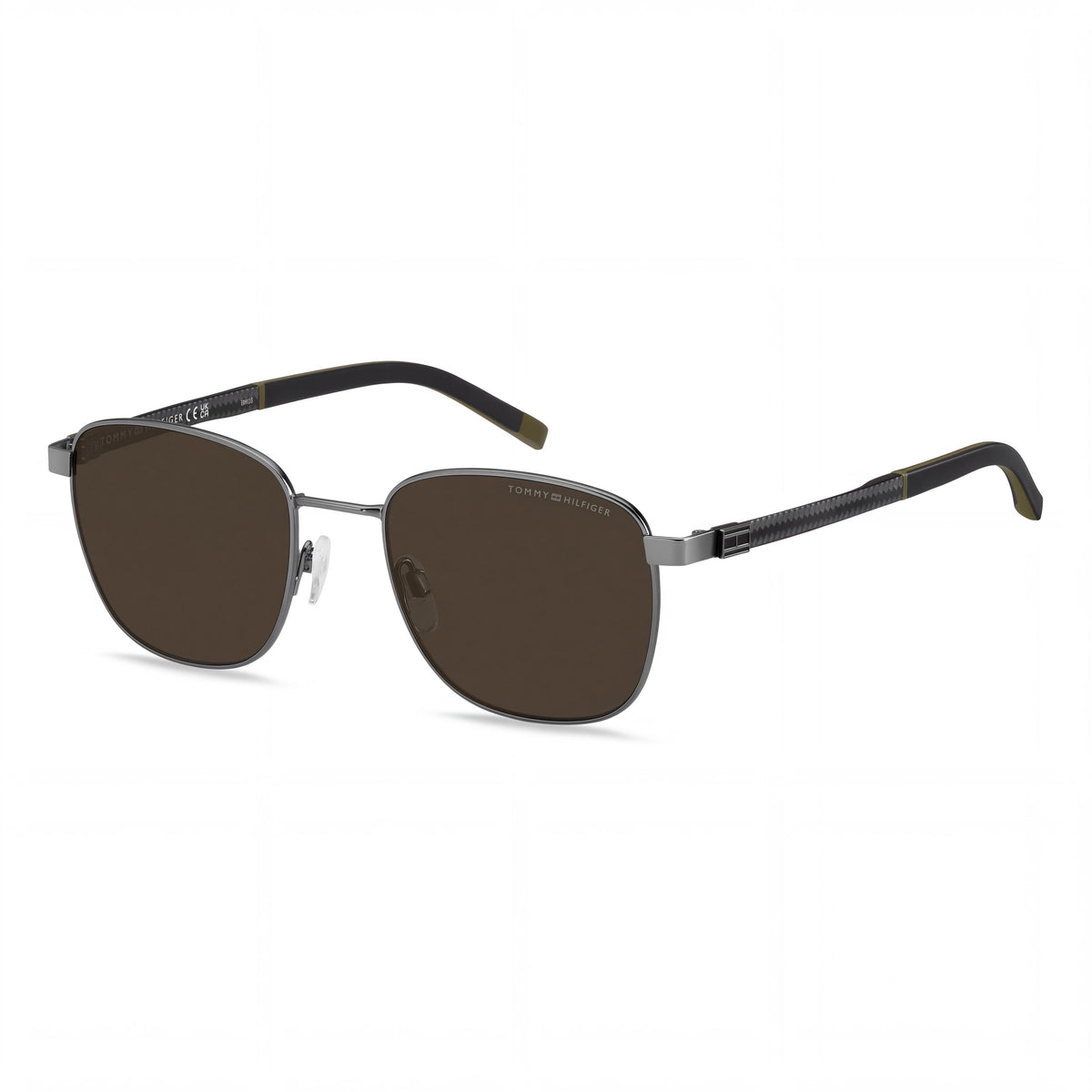 Tommy Hilfiger 2138/S Women's Rectangular Stainless Steel Sunglasses Matte Dark Ruthenium 53mm, Photo 1
