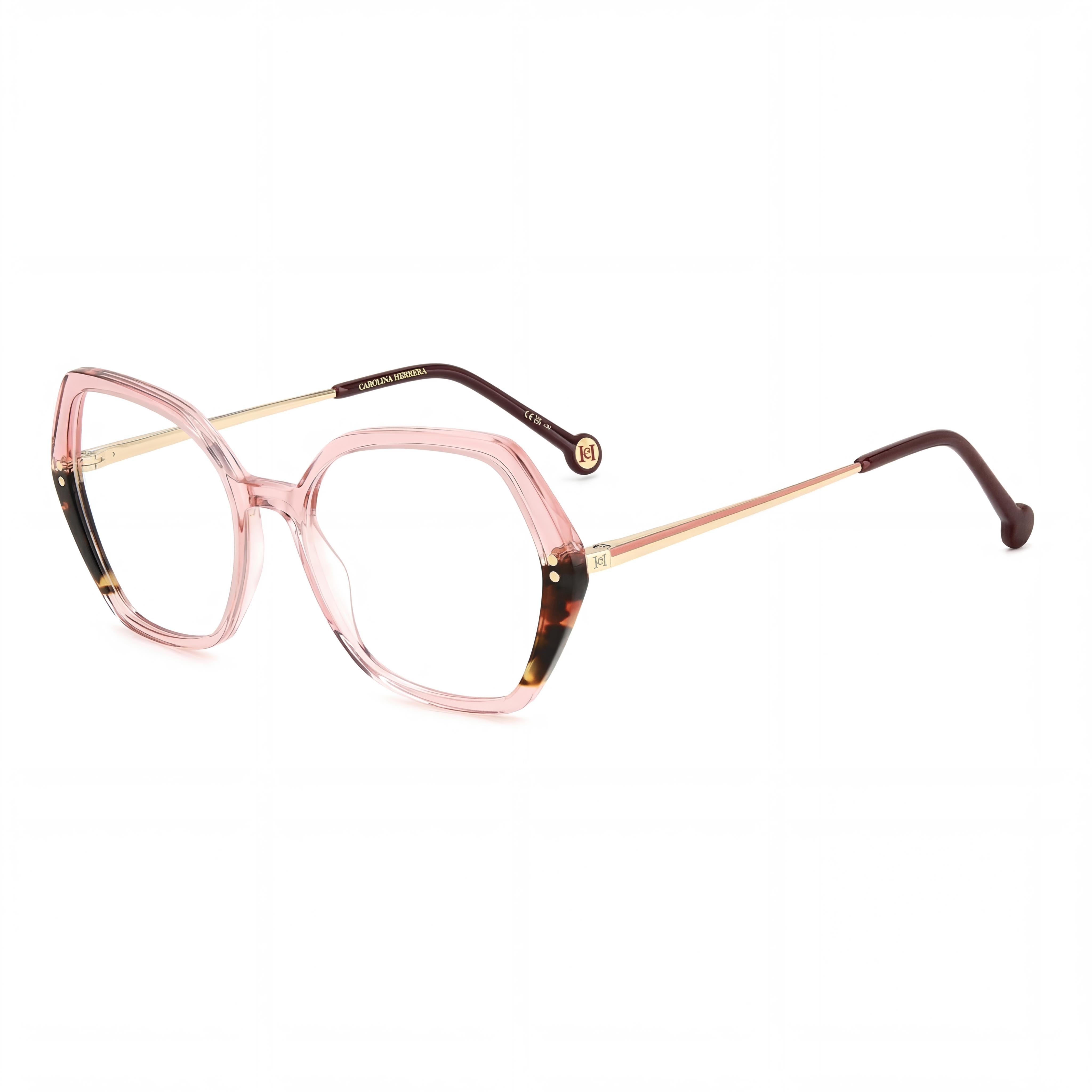 Carolina Herrera Gafas de Sol Casuales para Mujer Rosas Havana de Acetato Ligero No Polarizadas Lente de 53mm, Photo 1