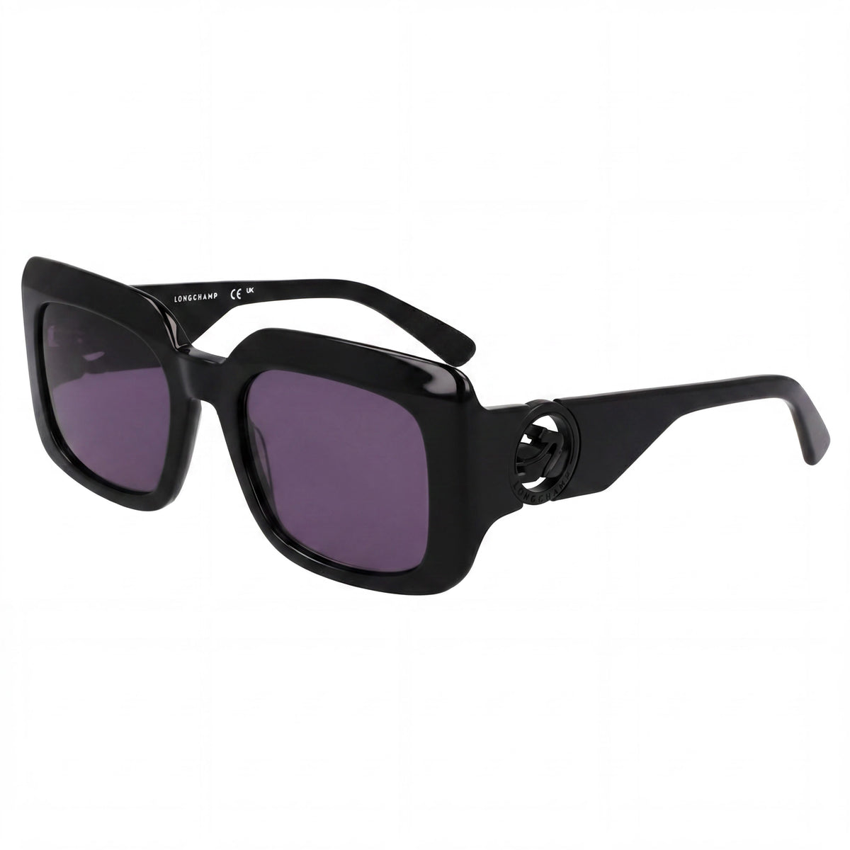 Longchamp Modern Women's Black Acetate Frame Black Lens Sunglasses with UV 400 Protection 51-20-140, Photo 1