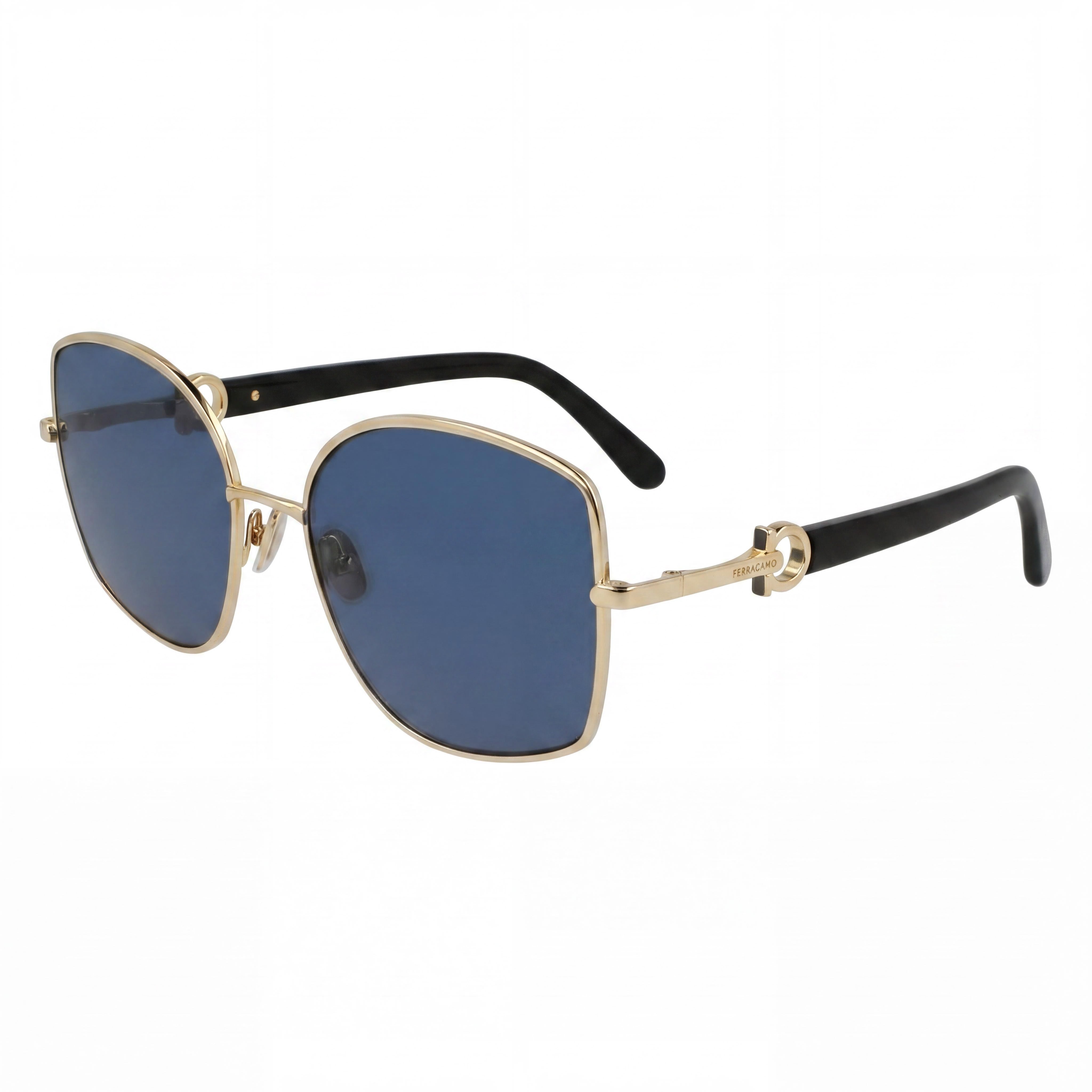 Gafas de sol Salvatore Ferragamo Modernas para mujer Metallo Oro Degradado Gris 58mm, Photo 1