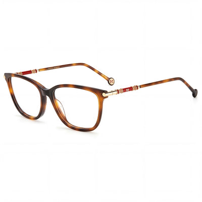 Carolina Herrera Ch 0027 Gafas de Sol Rectangulares Completas de Acetato Havana Oro para Mujer con Lentes de Policarbonato Havana 55mm