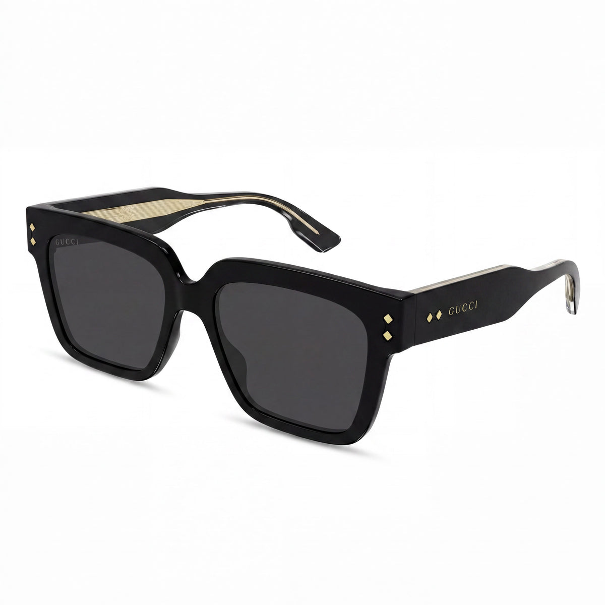 Gucci Gg1084s Gafas de sol unisex cuadradas de aluminio brillante negro sólido con protección UV 18/54/145mm, Photo 1