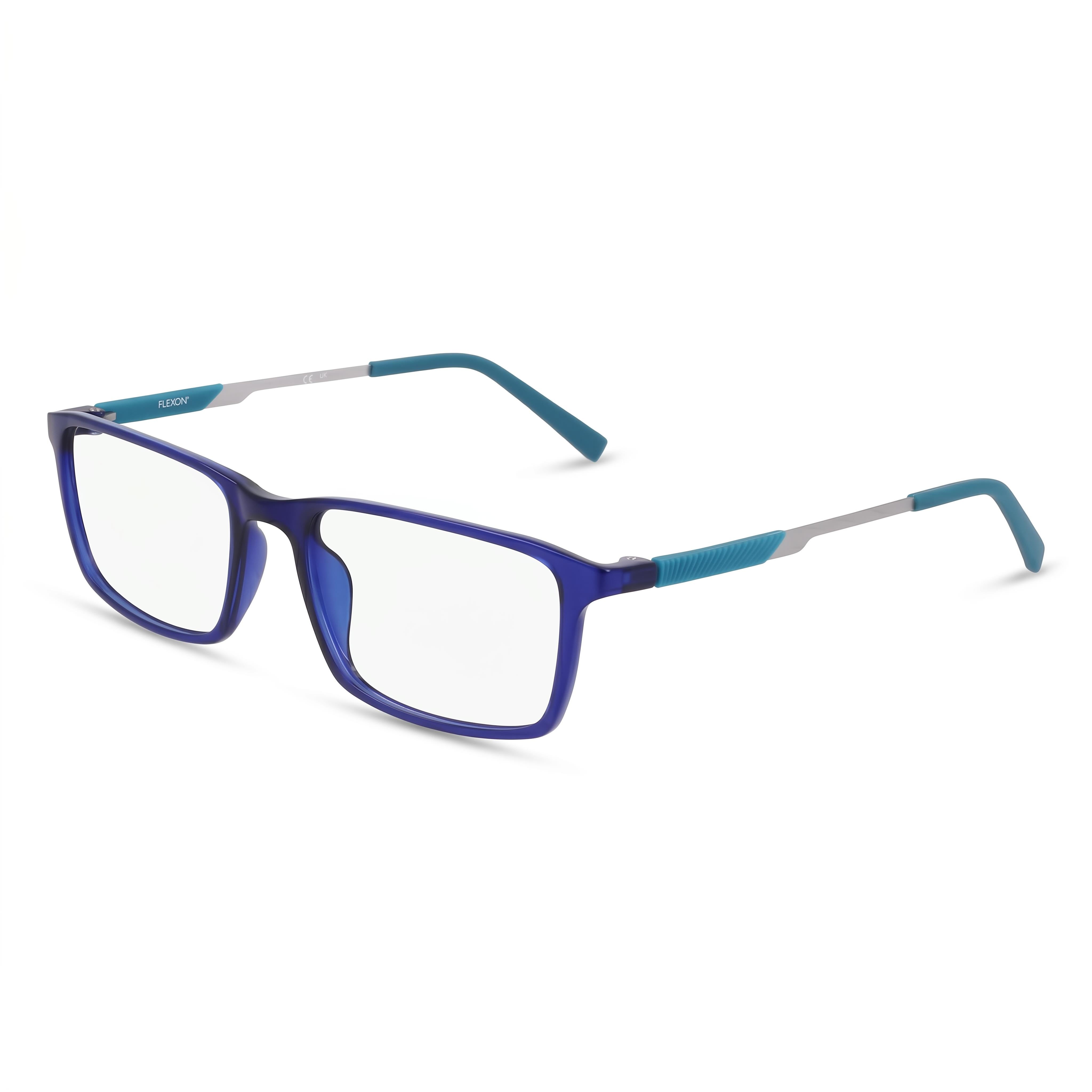 Montura de gafas Flexon Modern Optical para hombres y mujeres en azul marino brillante, talla 54-18-145, Photo 1
