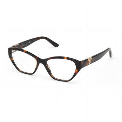 Guess Gu50162 Montura para gafas de mujer, montura Habana oscuro, sin lentes de policarbonato, tamaño 51-16-135 mm