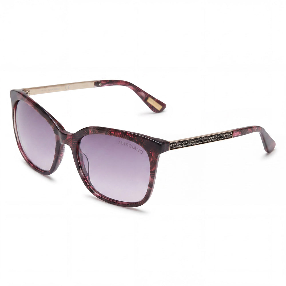 Gafas de sol Guess Classic para mujer, montura de plástico violeta brillante, con espejo burdeos, de plástico, no polarizadas, 54 mm