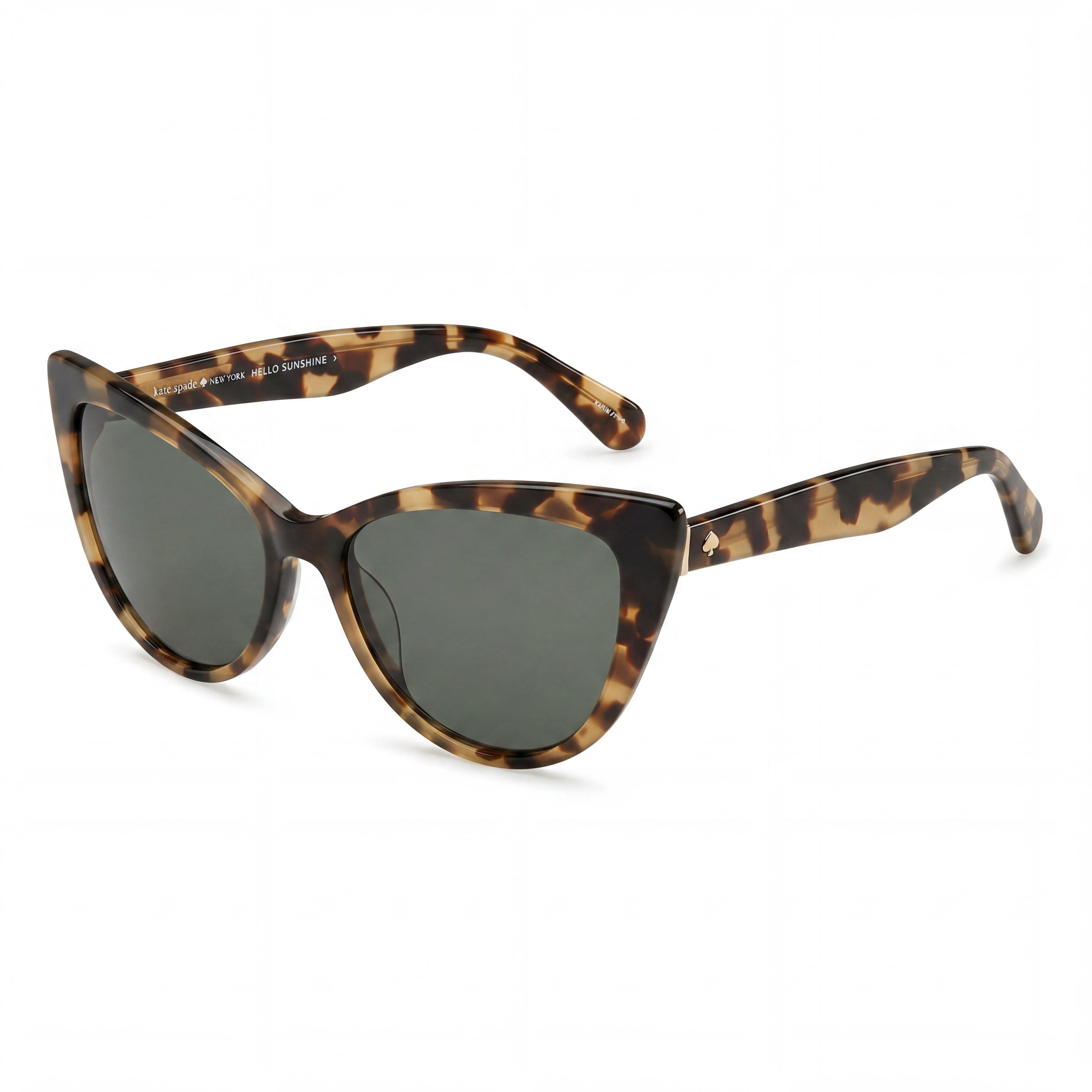 kate spade new york Karina/S Women's Dark Havana Green Plastic Frame Sunglasses with Havana Non-Polarized Lenses, UV Protection, 56mm, Photo 1