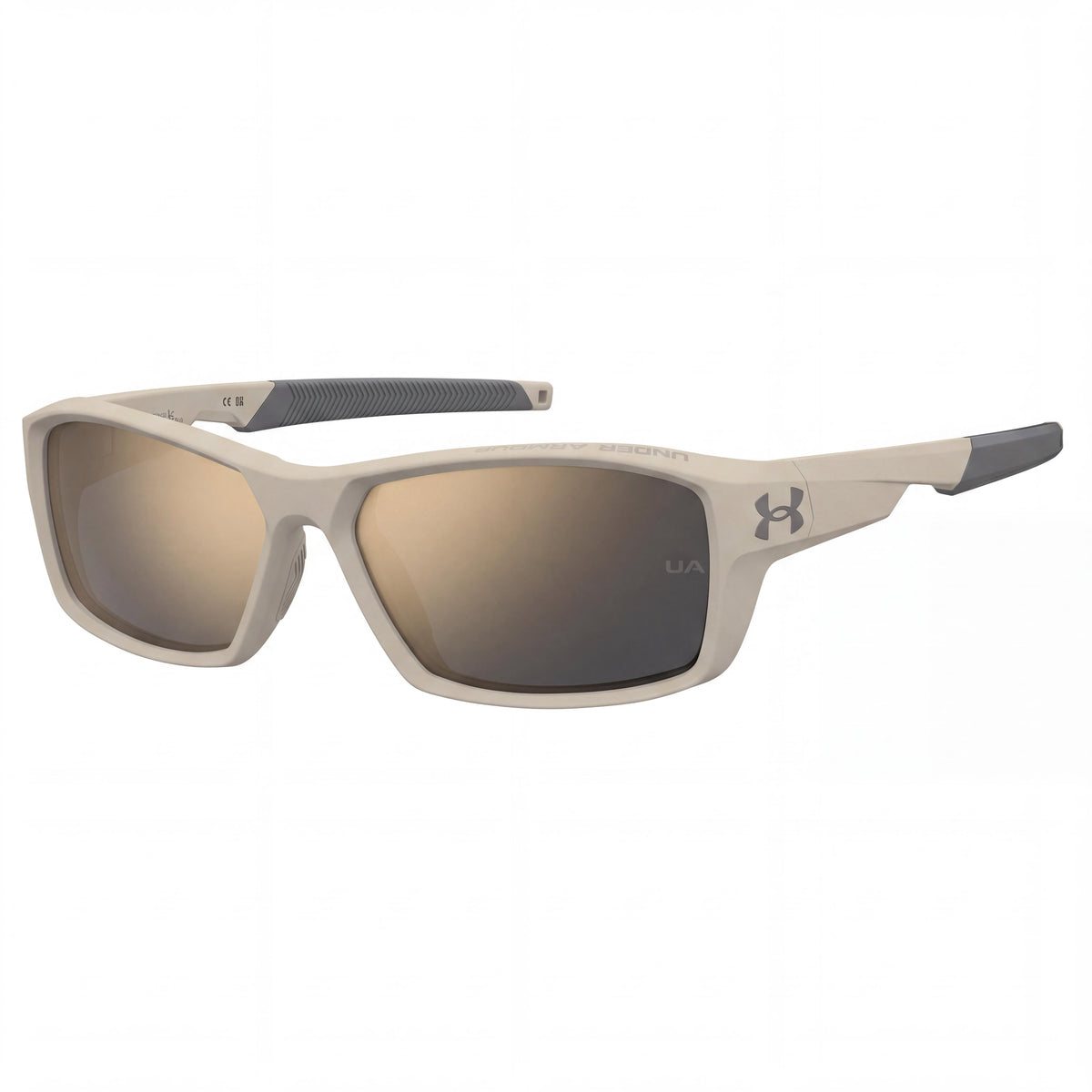 Under Armour Gafas de Sol Casuales de Poliamida para Hombre Caqui Mate Gris Bronce Montura Gris Bronce Espejo Lente 58mm, Photo 1