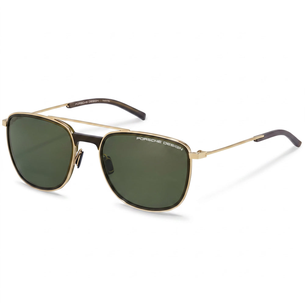 Porsche Design Modern Men's Gold Injected Frame Grey Green Non-Polarized UV Protection 57mm Sunglasses