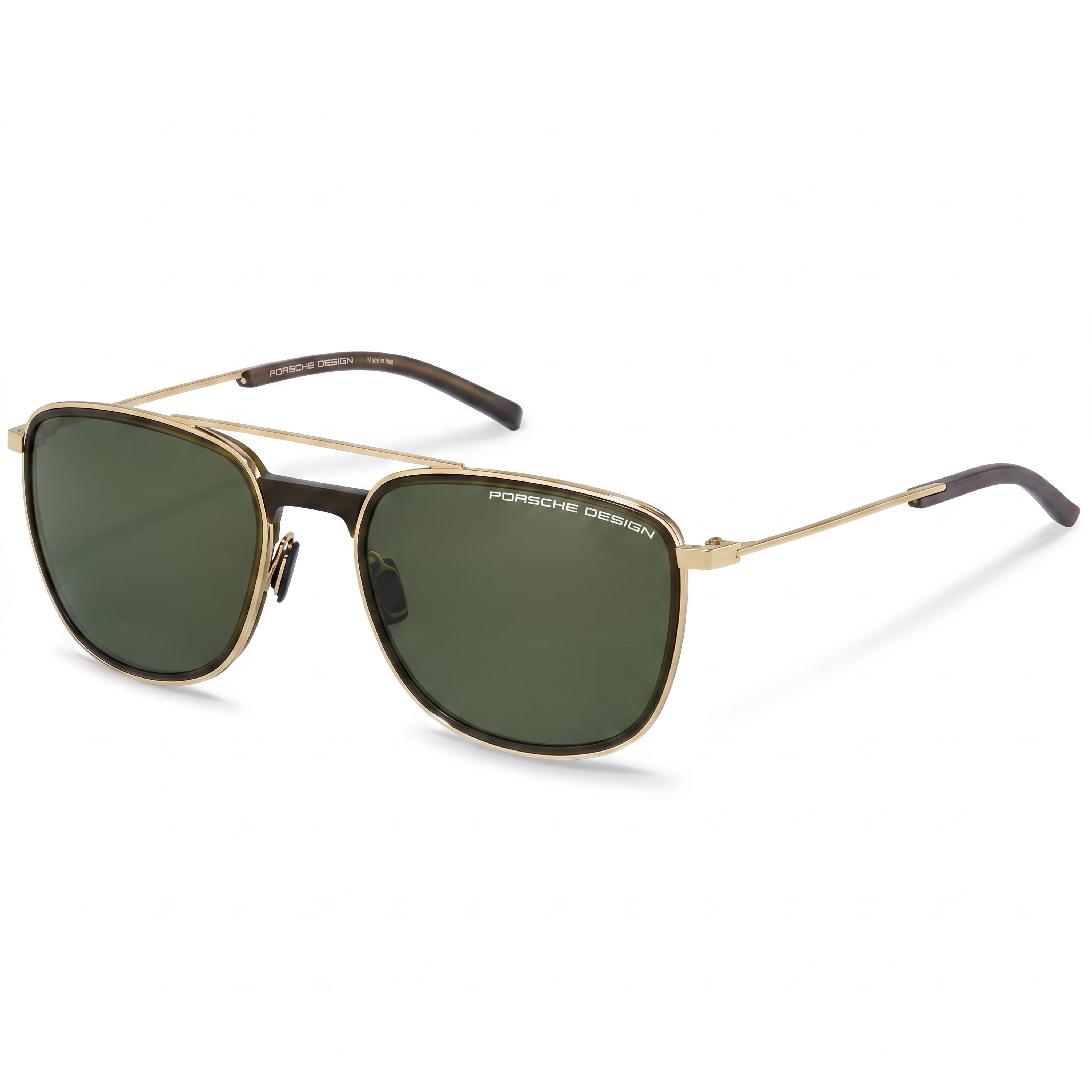 Gafas de sol Porsche Design Modern para hombre, armazón inyectado dorado, lentes gris verde sin polarizar con protección UV de 57 mm, Photo 1