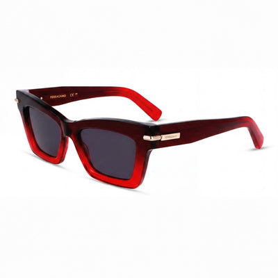 Ferragamo Sf2031s Men's Titanium Dark Red Transparent Frame Protection 52mm Eyewear