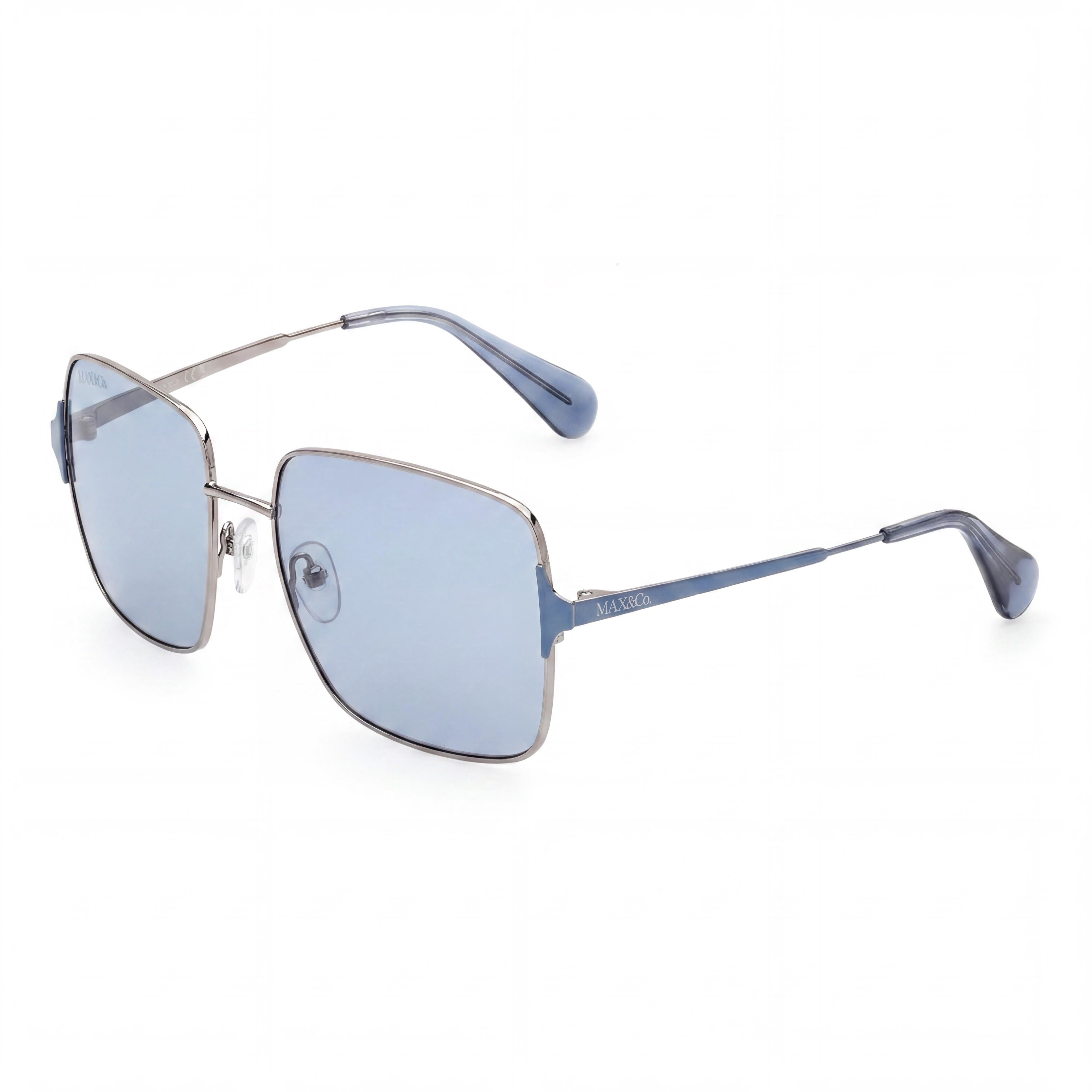 Max & Co. Casual Women's Shiny Light Ruthenium Metal Grey Lens UV Protection Sunglasses 56-17-140, Photo 1
