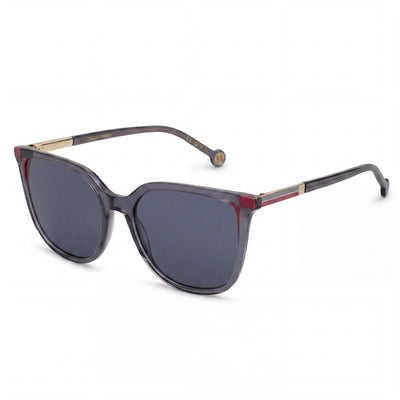 Gafas de sol Carolina Herrera Casual para mujer, montura de acetato gris y rosa con lentes de policarbonato y protección UV 100 %, 54 mm