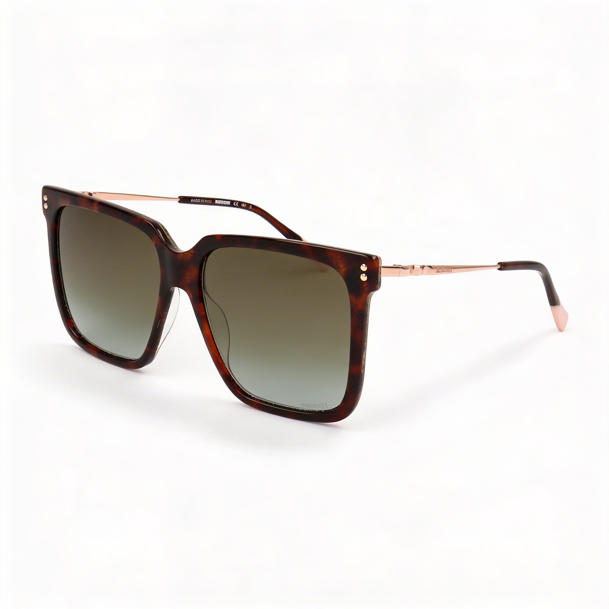 Gafas de sol Missoni Clásicas para mujer, montura de acetato carey oscuro, lentes marrones degradadas, protección 100% UV, 57 mm, Photo 1
