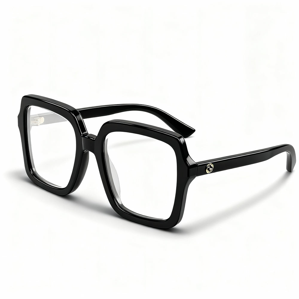 Gucci GG1318O Women's Black Eco-Acetate Square Full Rim Eyeglasses with Clear Customisable Lenses 55mm