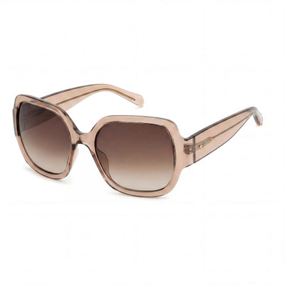 Gafas de sol Fossil Fos 3151/G/S cuadradas de cristal beige y marrón para mujer con lentes no polarizadas marrones degradadas de 58 mm y protección UV del 100 %.