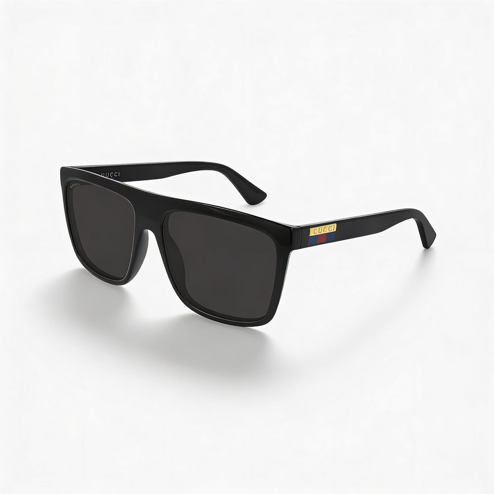 Gafas de sol Gucci Gucci Logo GG0748S para hombre, cuadradas, de plástico inyectado, negras, con protección UV, no polarizadas, 59 mm
