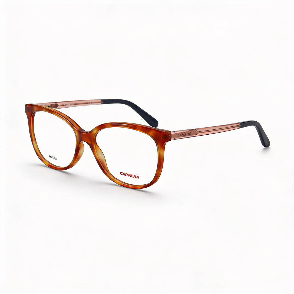 Carrera Ca6648 Qkx 51 Women's Oval Acetate Eyeglasses, Havana Peach Frame with Clear Lenses 51mm