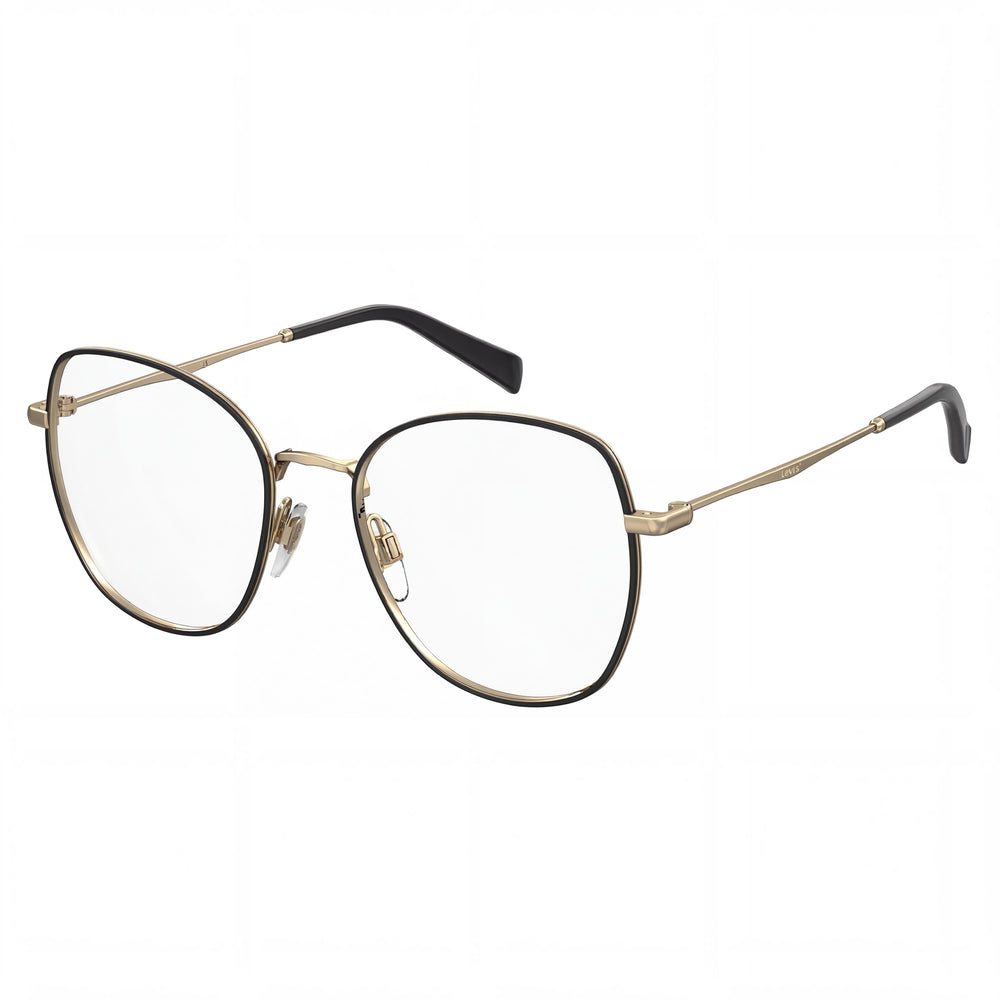Gafas graduadas Levi's Lv 5023 de acero inoxidable negro para mujer, montura completa, de gran tamaño, de 52 mm