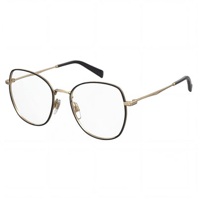Gafas graduadas Levi's Lv 5023 de acero inoxidable negro para mujer, montura completa, de gran tamaño, de 52 mm