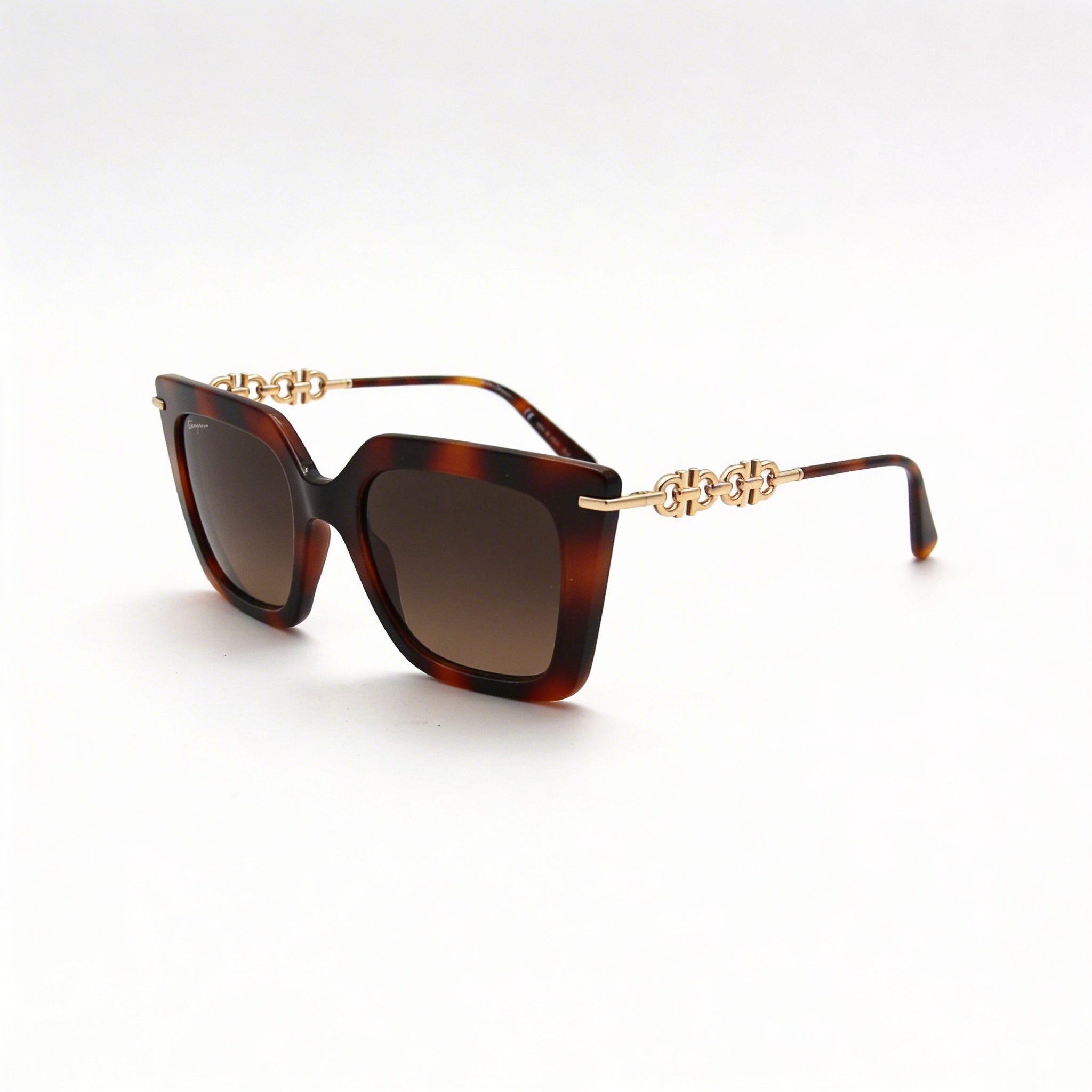 Gafas Clásicas Cuadradas de Mujer Ferragamo Clásico Habana Acero Aleado 51mm Protección UV Sin Polarizar, Photo 1
