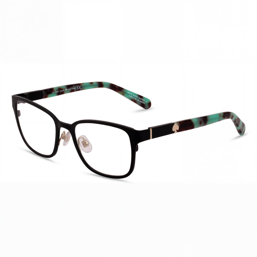 Gafas de sol rectangulares con montura metálica Ninette de Kate Spade New York para mujer, color negro mate, 51-17-135 mm