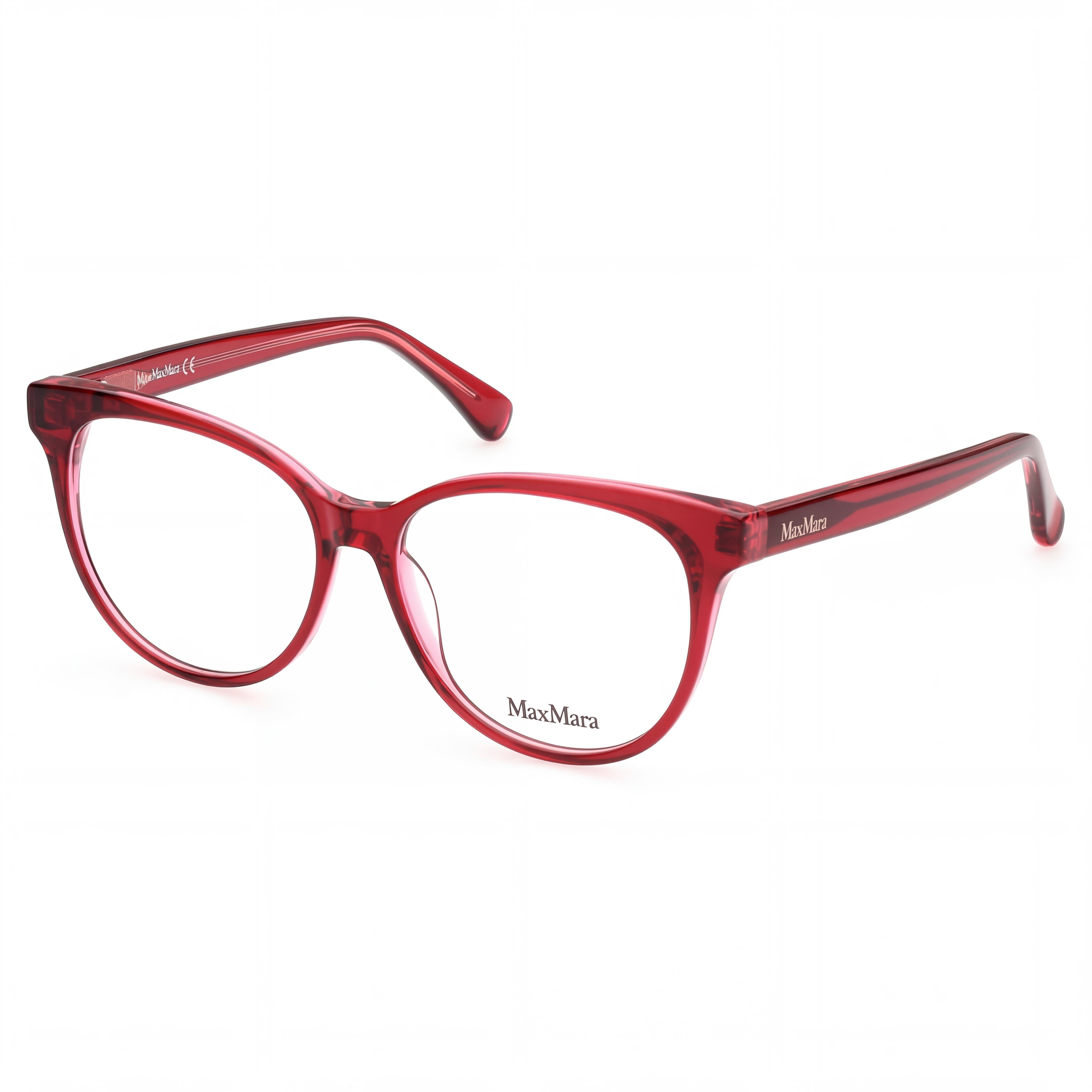 MaxMara Casual Women's Eyeglasses Frame in Shiny Red Acetate, Lens Width 54mm, Bridge 14mm, Temple 140mm, Photo 1