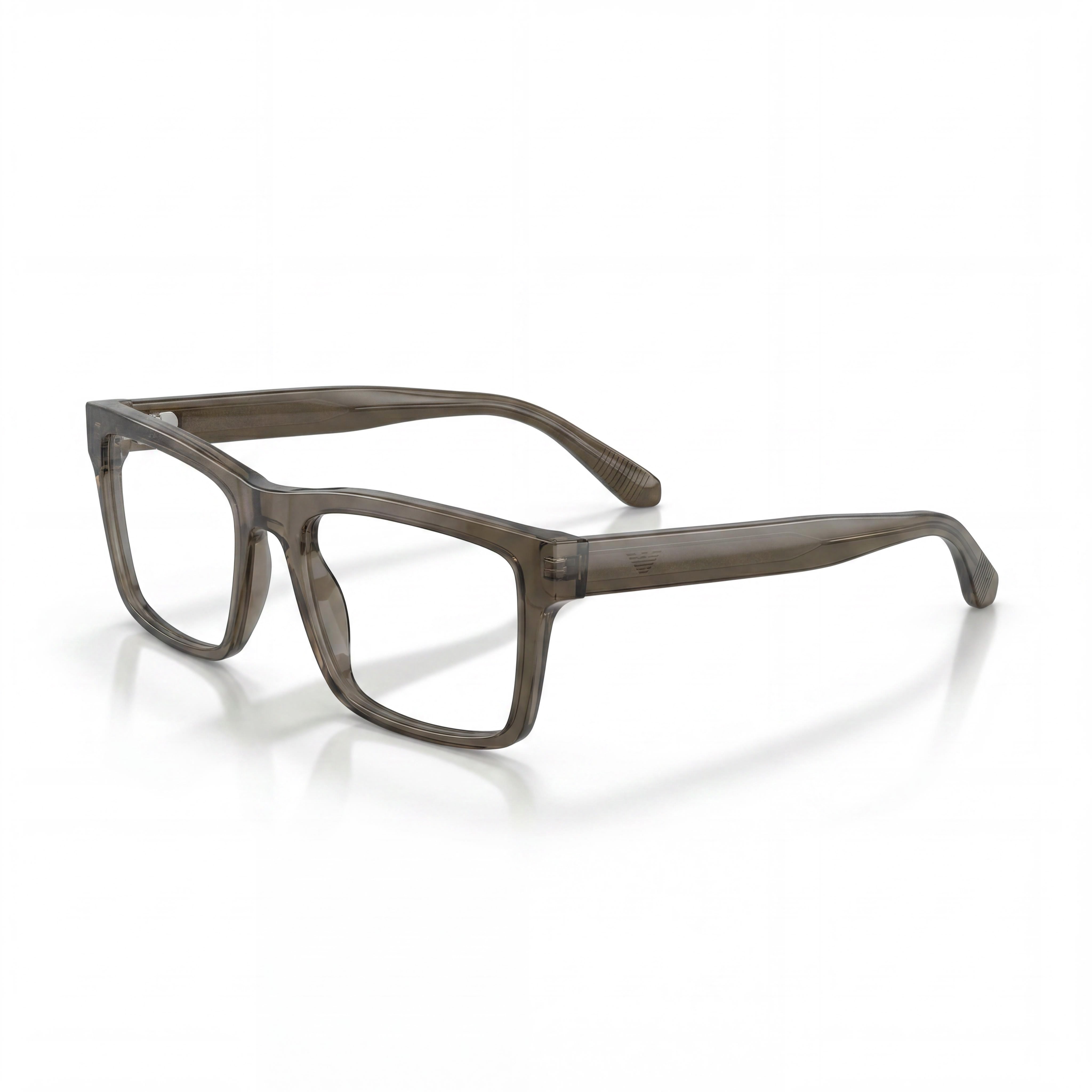 Emporio Armani Ea3254 Men's Rectangular Plastic Eyeglasses Shiny Transparent Grey 54mm, Photo 1