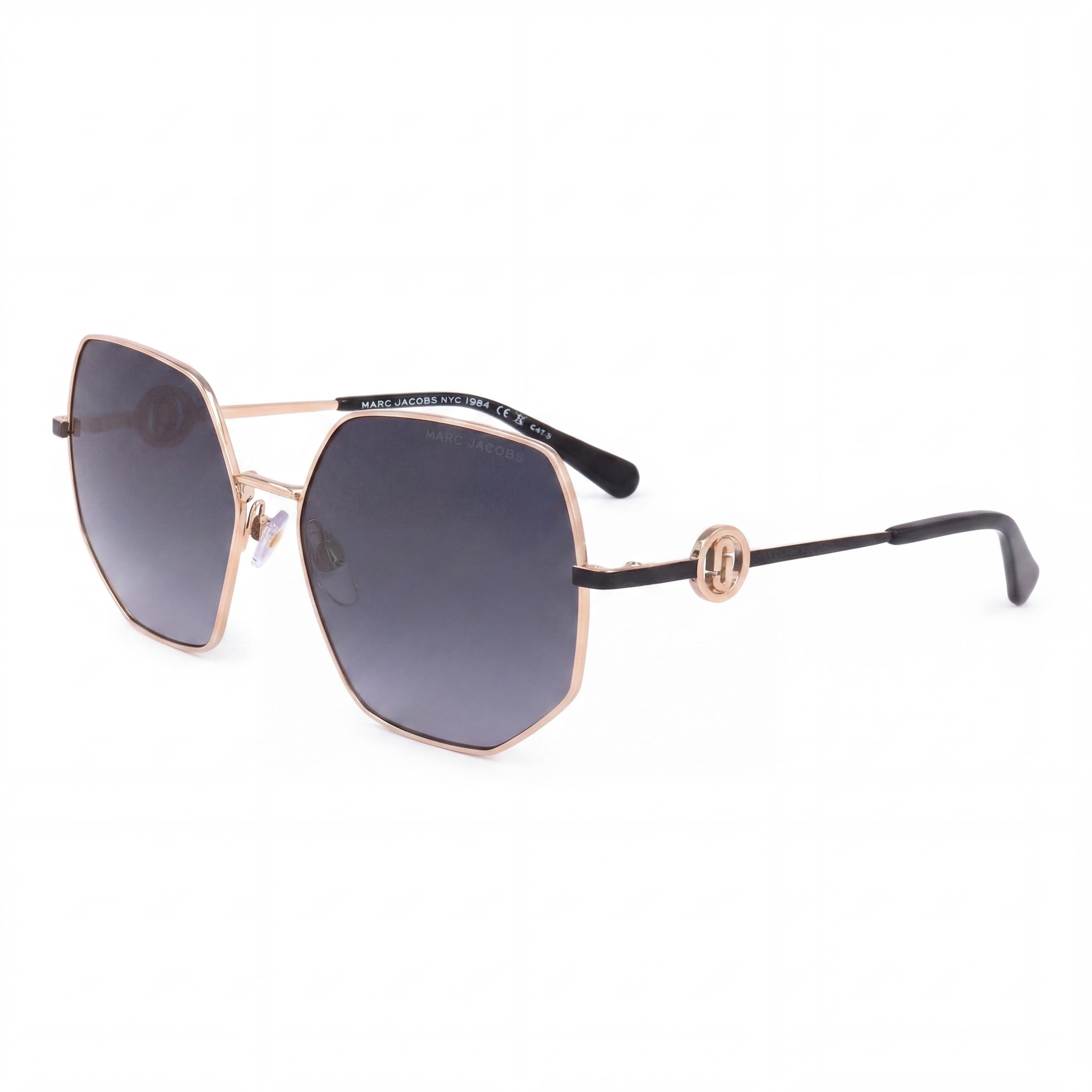 Marc Jacobs Casual Women's Metal Frame Sunglasses, Gold Havana, Brown Shaded Polycarbonate Lenses, 59-17-140, Photo 1