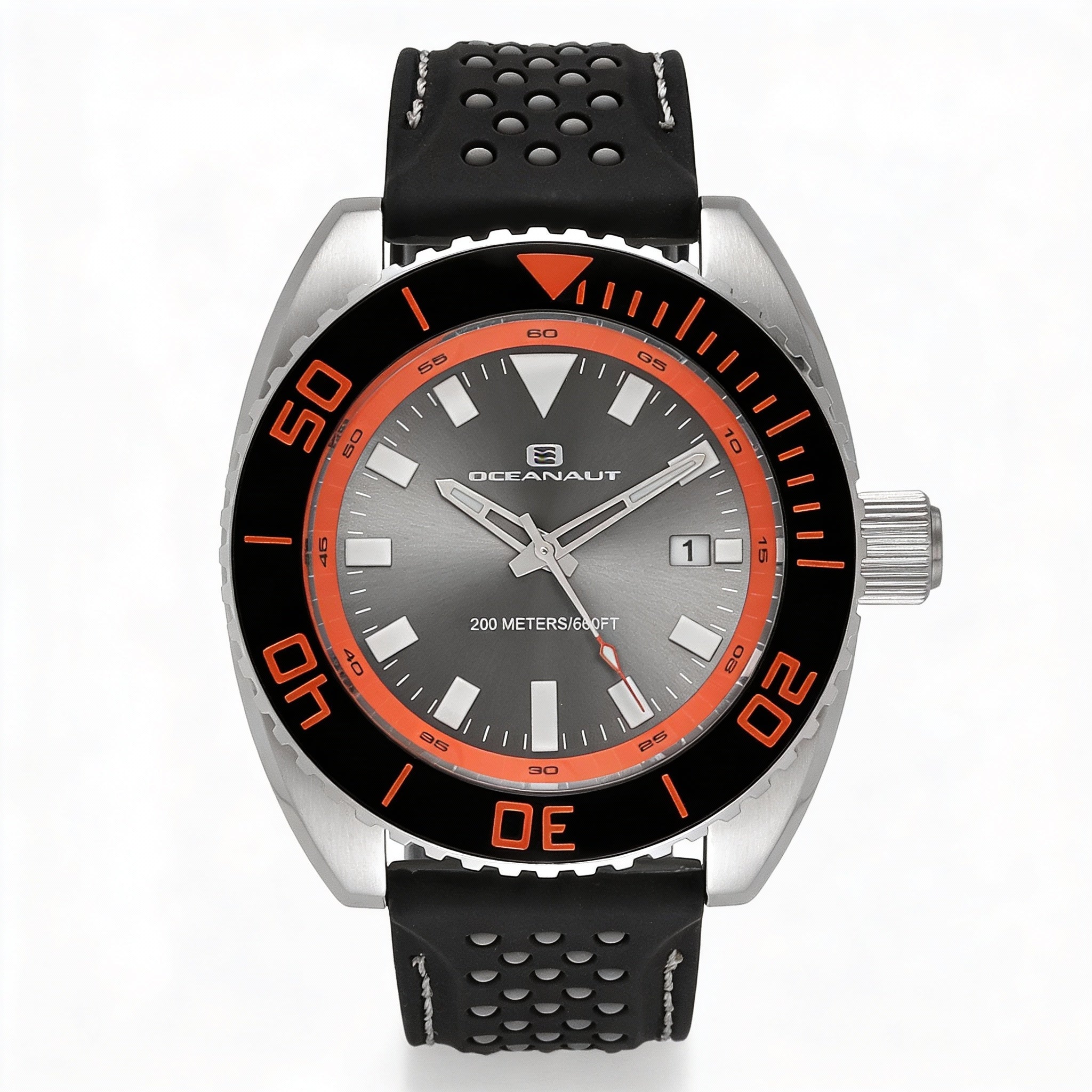 Oceanaut Men's Quartz Movement Watch with Gray Dial, Date Display, 20 ATM Water Resistance, and Scratch Resistant Mineral, Photo 1