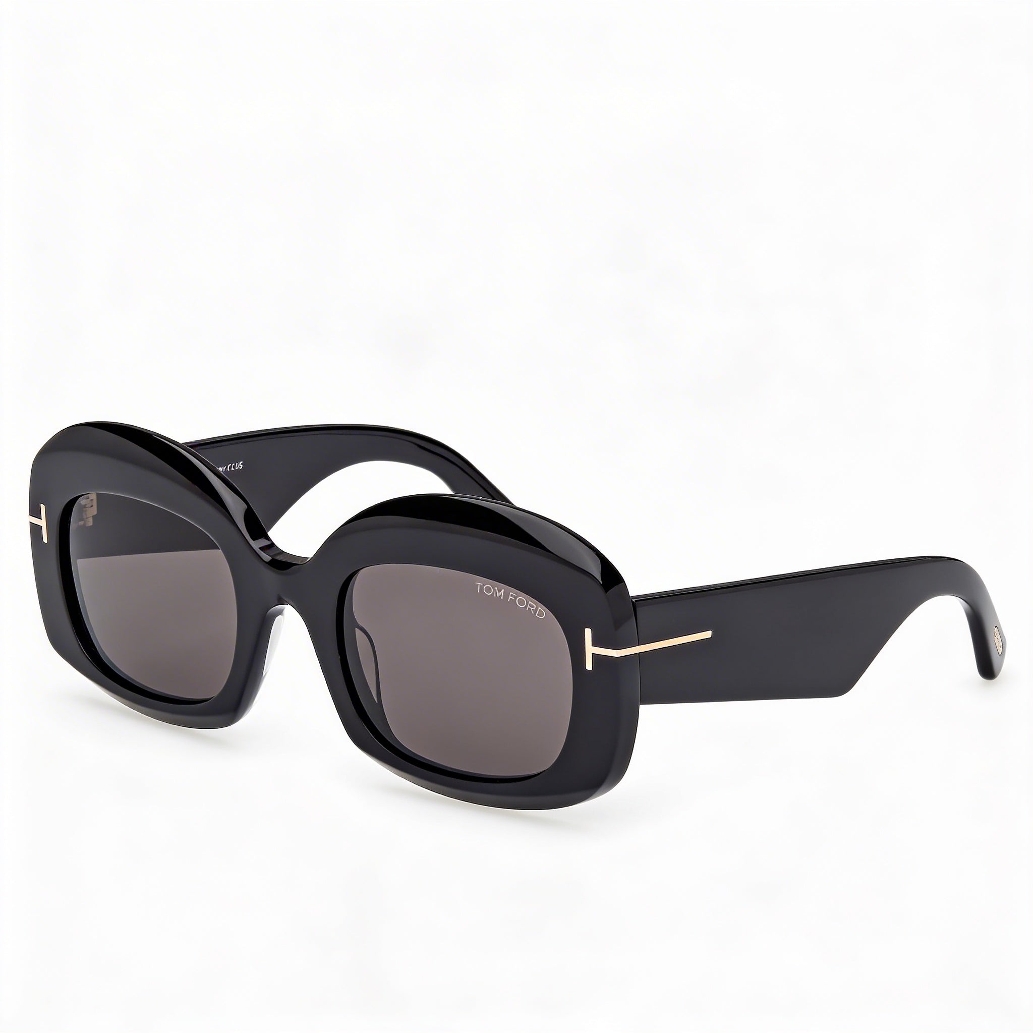 Tom Ford Classic Unisex Shiny Black Tortoise Frame Polarized Violet Plastic Lens Sunglasses, Photo 1