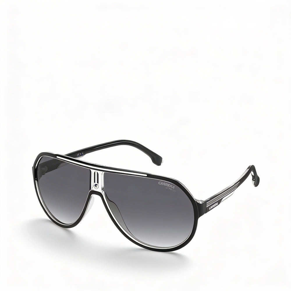 Carrera Modern Black White Pilot Frame Unisex Thermoplastic Elastomers UV Protection Sunglasses 64mm