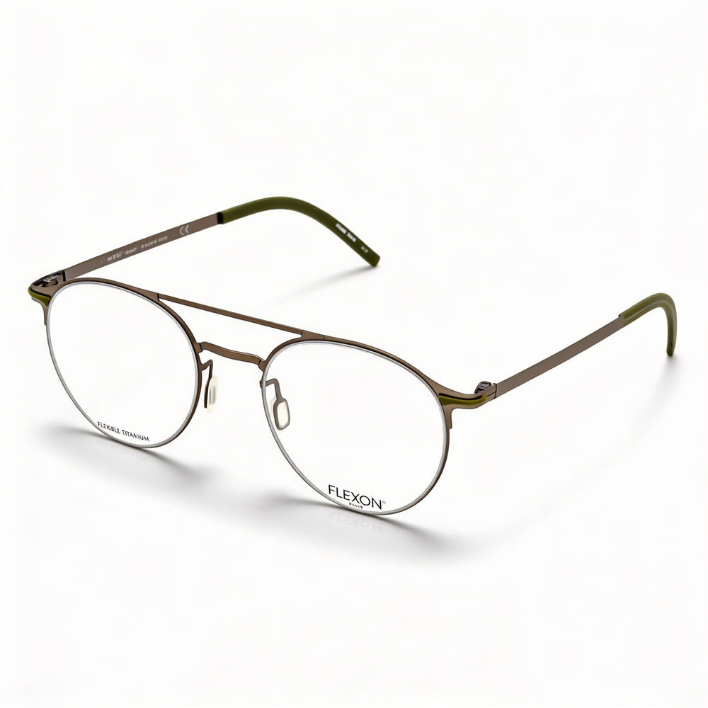 Gafas unisex Flexon B2003 con montura de acetato, color bronce claro y lentes con protección UV, 52 mm