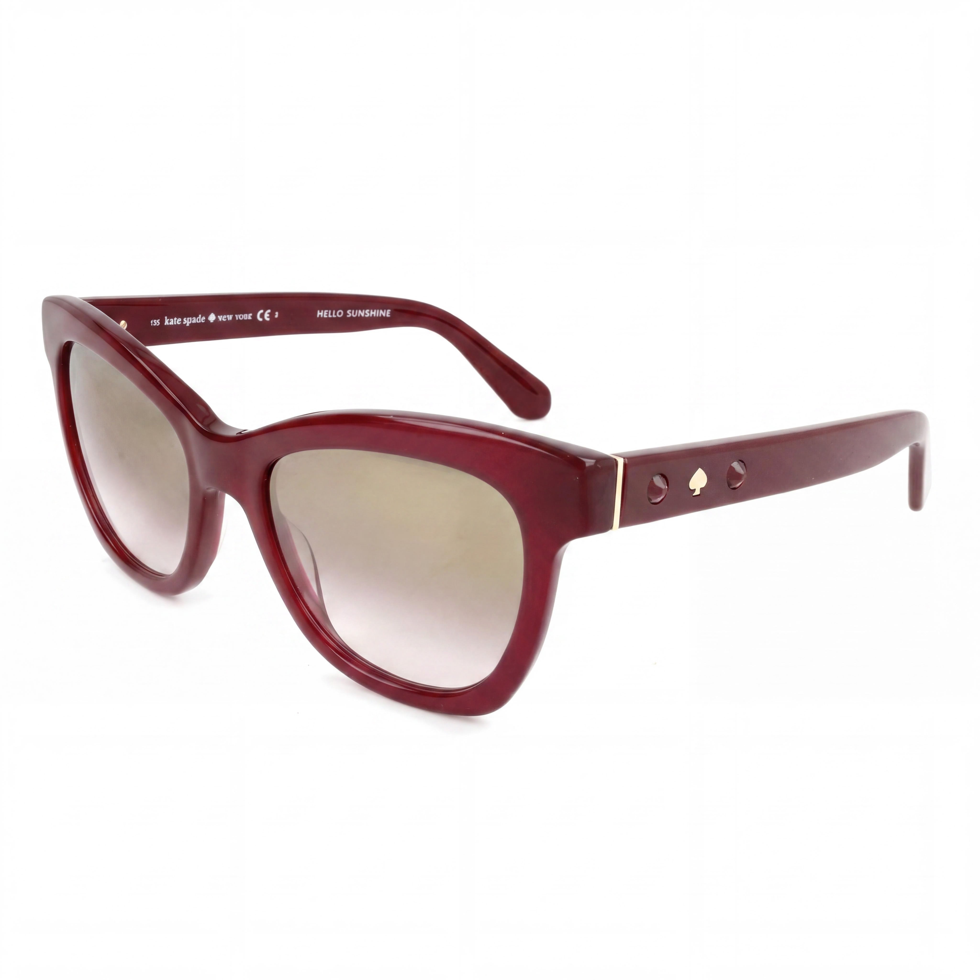 Gafas de sol Kate Spade New York Modern Cateye de acetato burdeos para mujer, lentes degradadas con espejo dorado, 52 mm, Photo 1