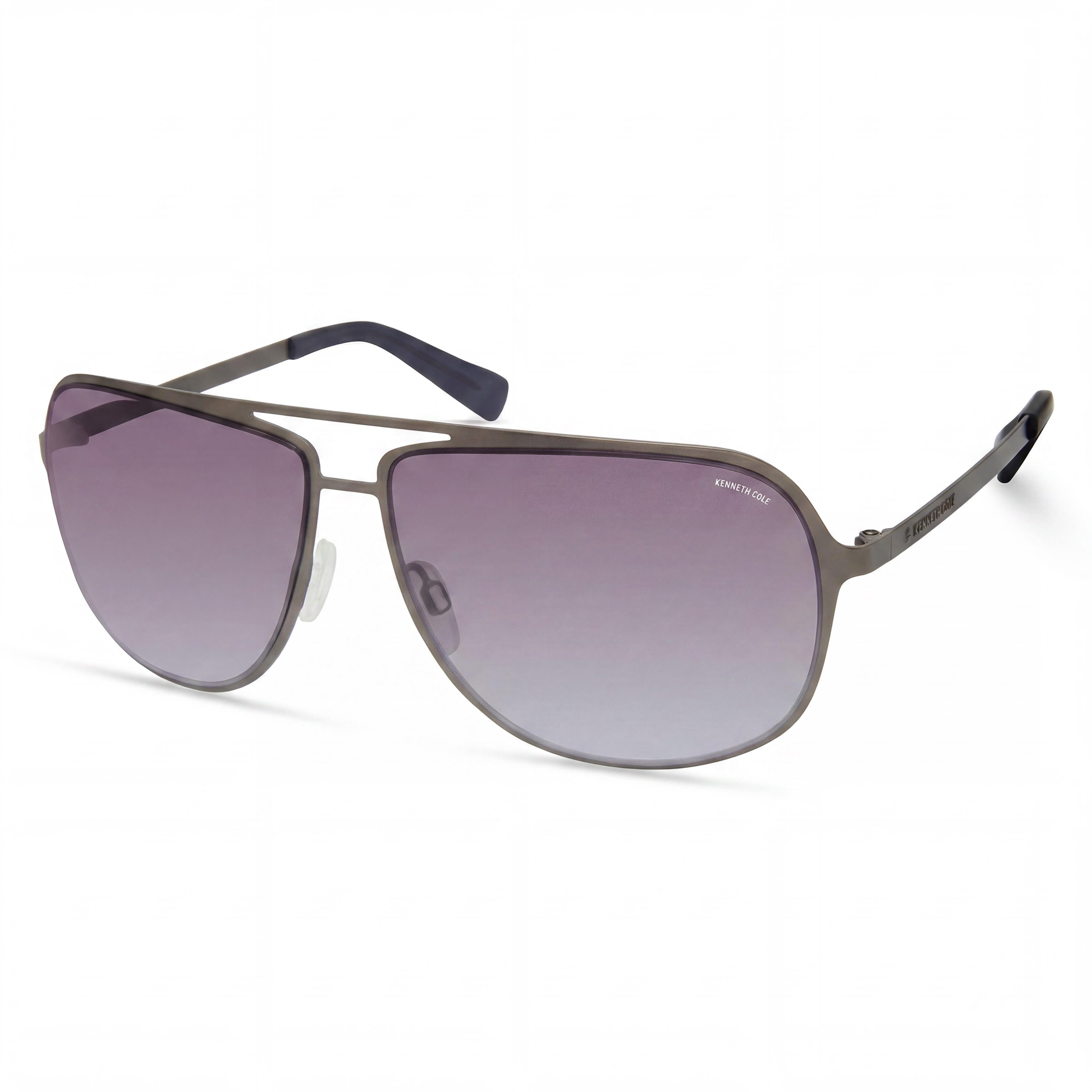 Kenneth Cole New York KC00022 Pilot Men's Metal Matte Gunmetal Gradient Smoke UV Protected Non-Polarized Sunglasses 64mm, Photo 1