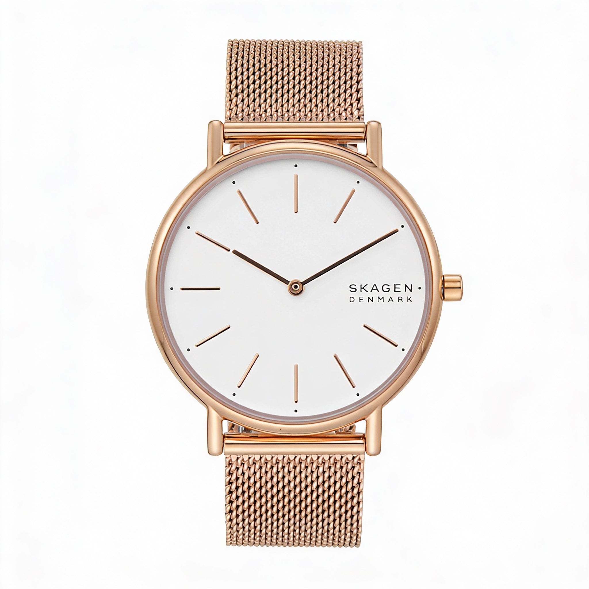SKAGEN DENMARK Reloj para mujer Signatur SKW2694 con esfera blanca en tono oro rosa y malla de acero inoxidable de 30 mm, Photo 1