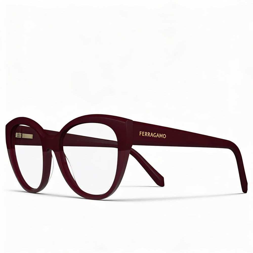 Ferragamo Sf2970 Unisex Burgundy Metal Frame Eyeglasses with 53mm Lens Width, 17mm Bridge, 140mm Temple Length