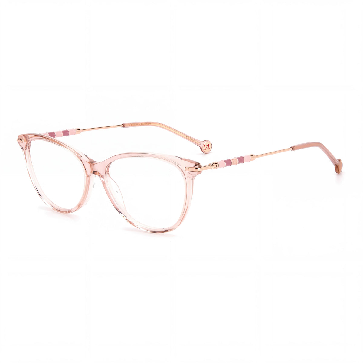 Carolina Herrera 0043 Women's Classic Transparent Nude Pink Plastic Eyeglasses with Nude Lenses 55mm, Photo 1