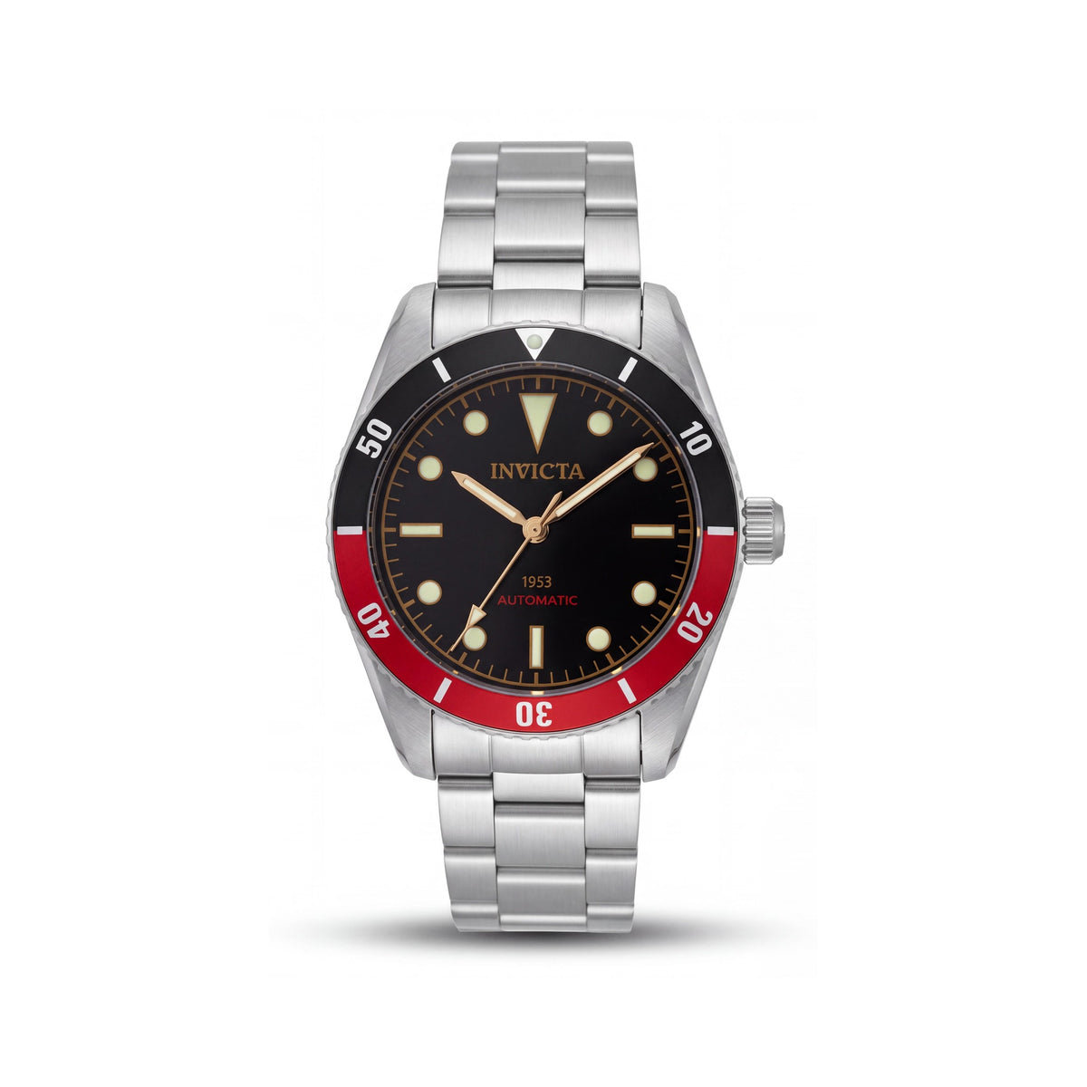 Invicta VINTAGE Pro Diver 34334 Reloj automático de acero inoxidable de 40 mm con esfera negra y resistencia al agua de 20 ATM, con brillo en la oscuridad, para hombre, Photo 1