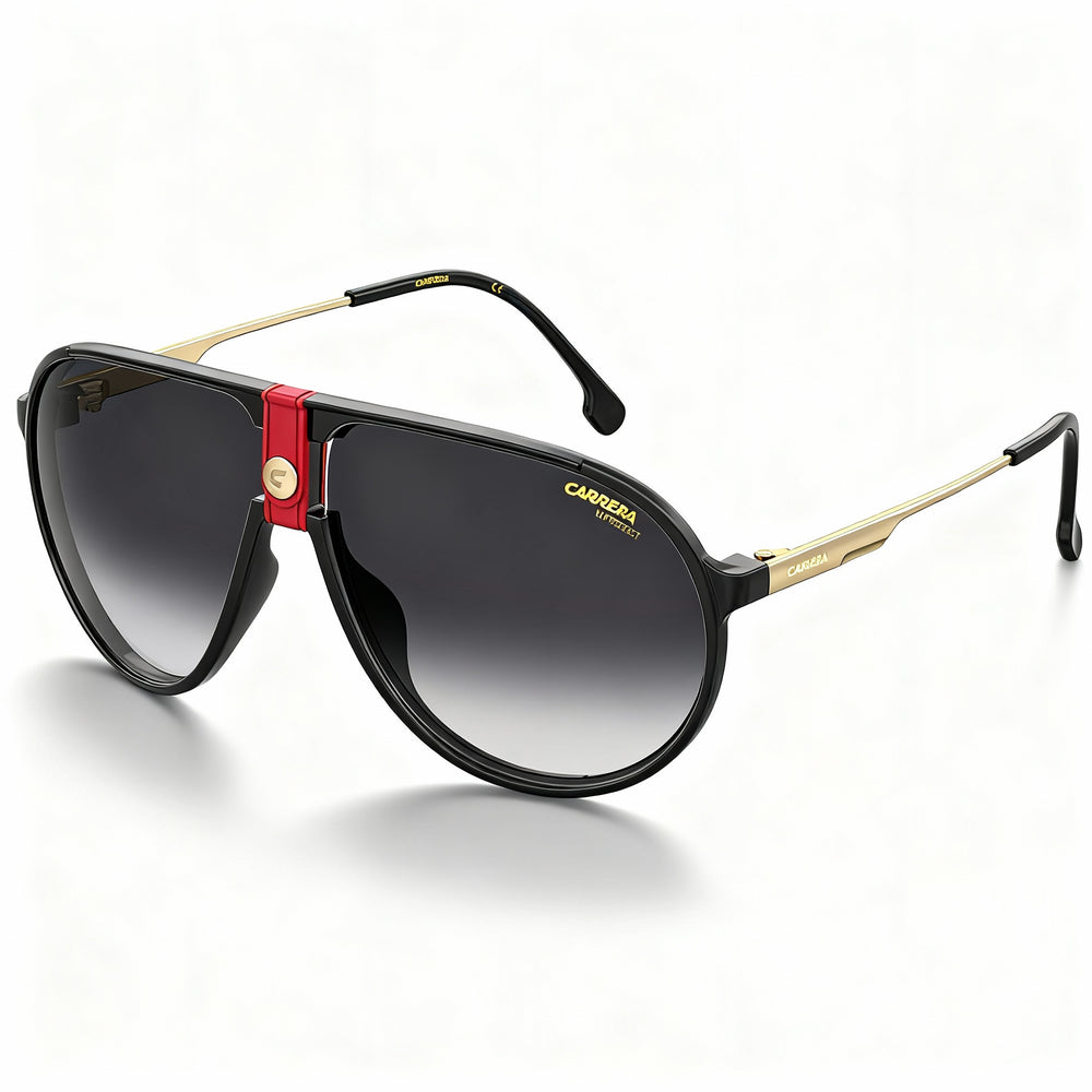 Gafas de sol unisex Carrera Carrera 1034/S, montura de poliamida en dorado y rojo, lentes grises degradadas no polarizadas 63-12-140