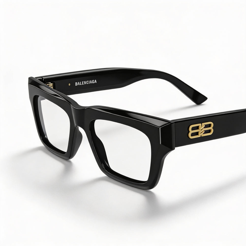 Balenciaga Bb0240o-001 Unisex Black Transparent Acetate Eyeglasses 52mm