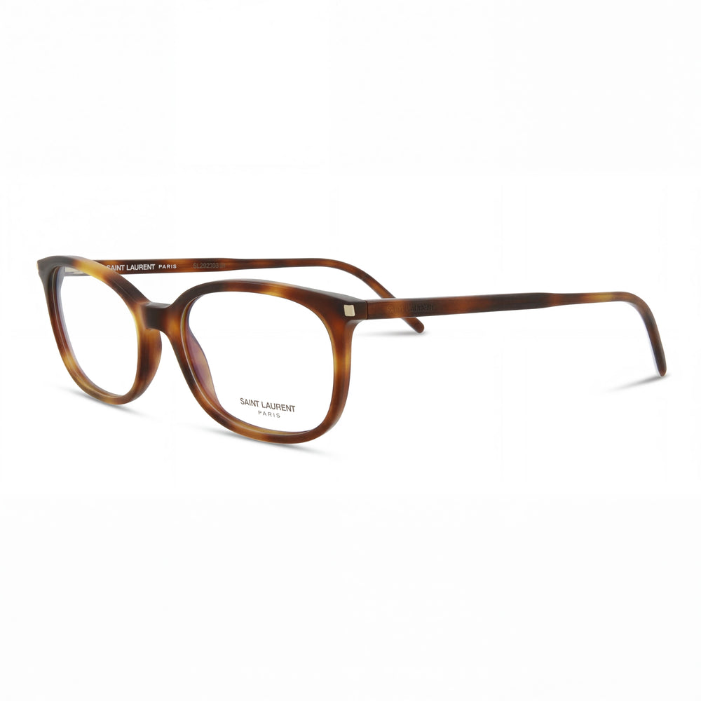 Monturas ópticas de acetato Yves Saint Laurent para mujer, cuadradas o rectangulares, color Havana, transparente, 53 mm