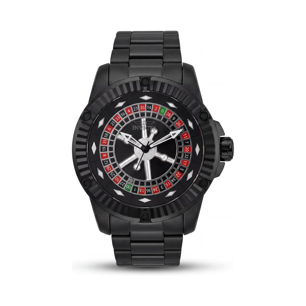 Invicta Specialty Casino 28712 Men's Automatic Black Dial Black-plated Stainless Steel Bracelet Watch 52mm Water Resistant