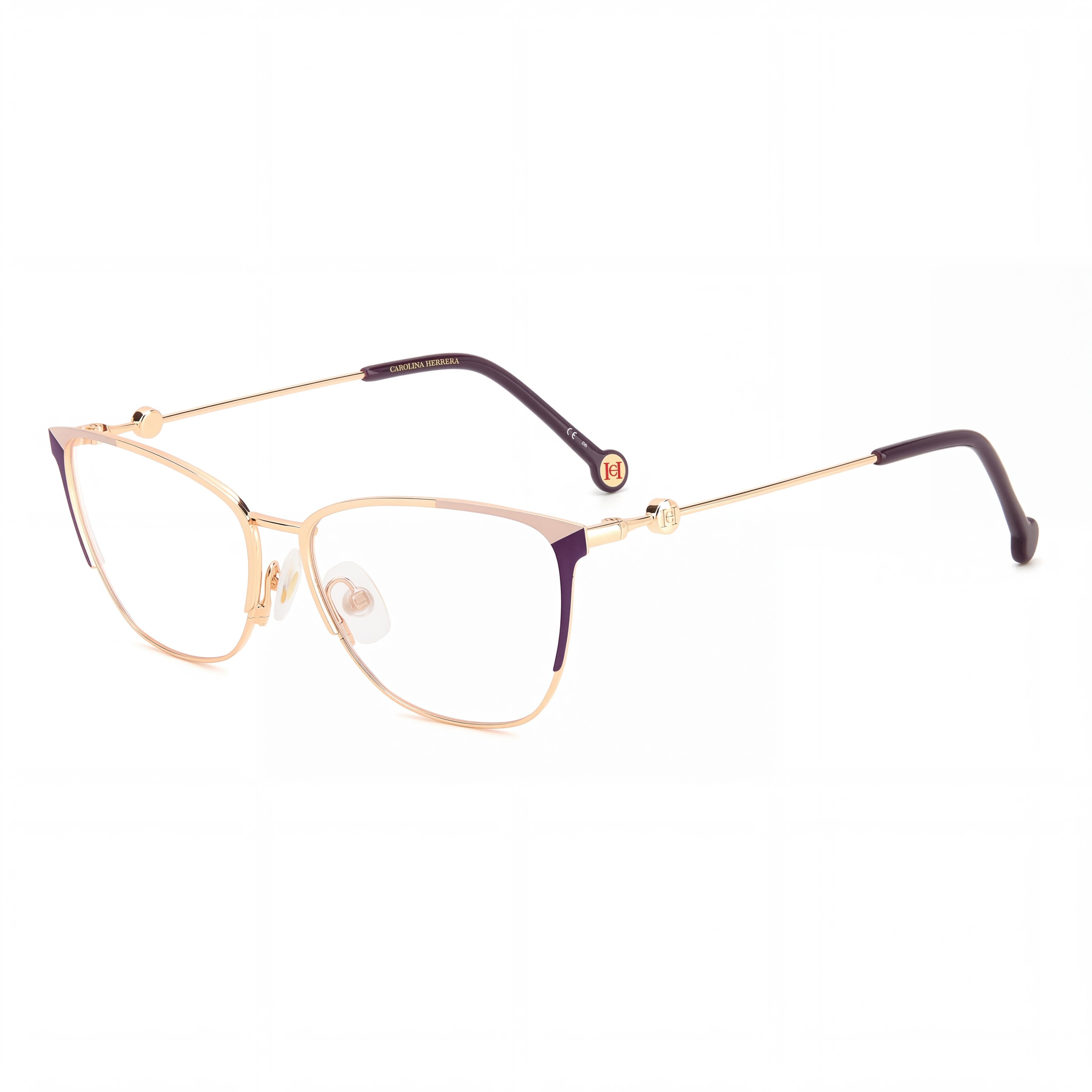 Carolina Herrera Modern Women's Alloy Steel Frame Gold Violet Polycarbonate Lens Sunglasses 57mm, Photo 1