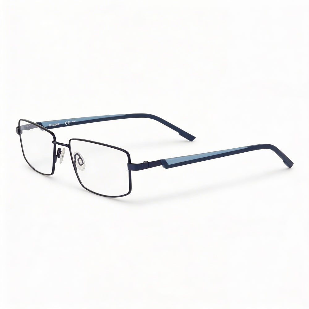 Gafas Flexon H6085 para hombre con montura de plástico azul marino mate, lentes de 55 mm, puente de 17 mm y patillas de 145 mm